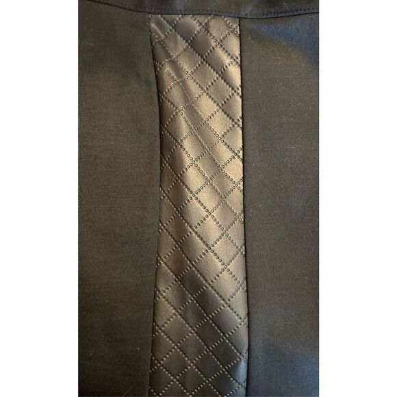 BANANA REPUBLIC BLACK Ponte Knit Stretch Legging Faux Leather side Pane Size 2 ( - Picture 7 of 9